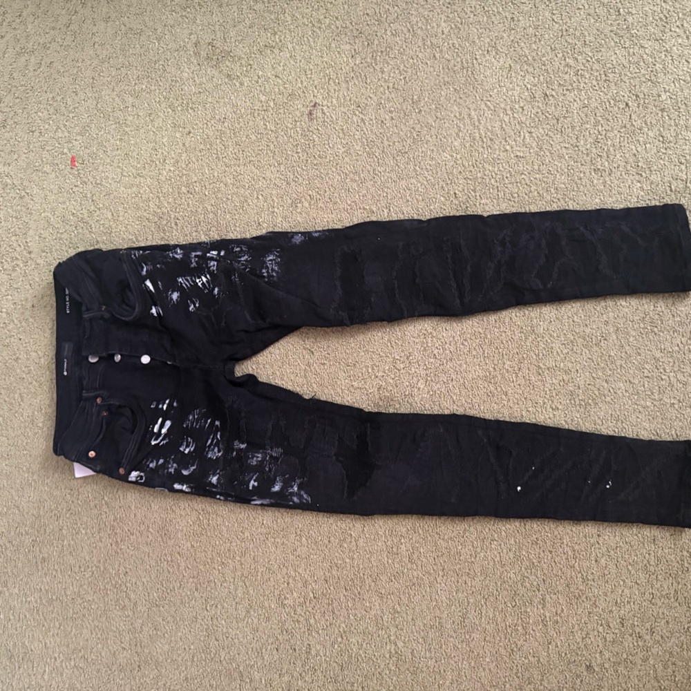 Men's Slim Black Purple Brand Jeans